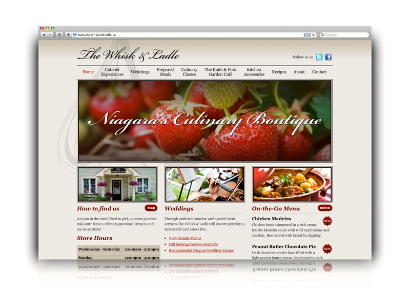 The Whisk & Ladle Website Design